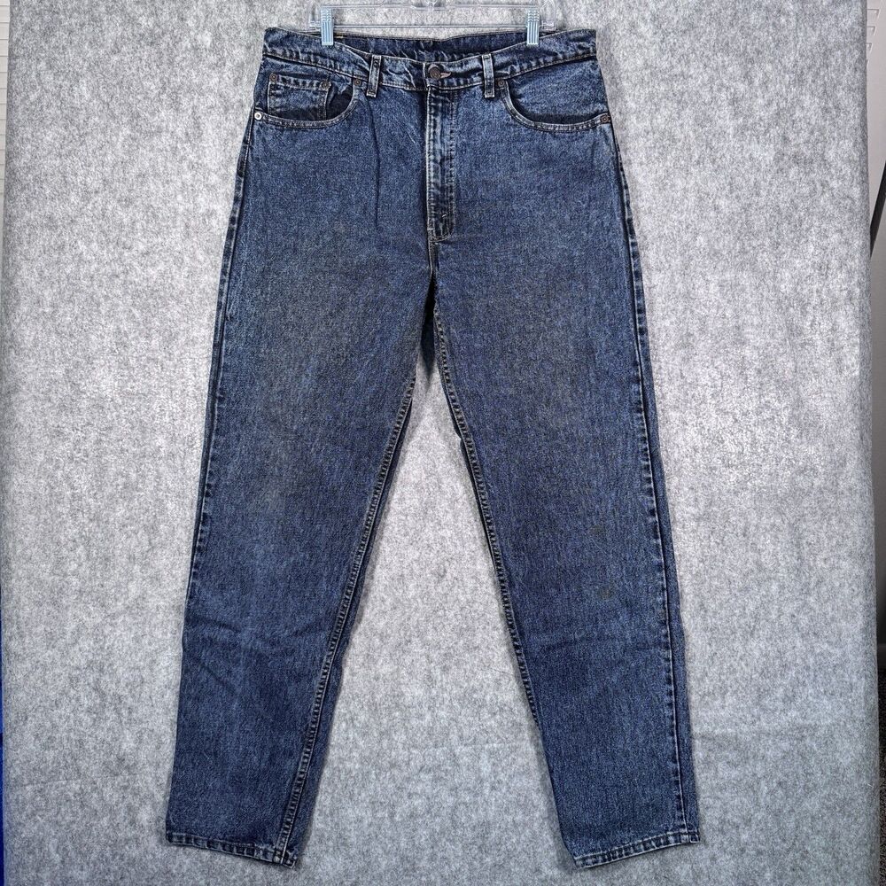 Levis 550 Jeans Mens 38x34 Measured 36x34 Blue Acid Wash Vintage Tapered